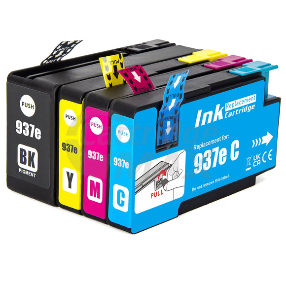 5 Pack HP 937e EvoMore Generic Ink Cartridges Combo 4S6W9NA - 4S6W6NA [2BK,1C,1M,1Y]