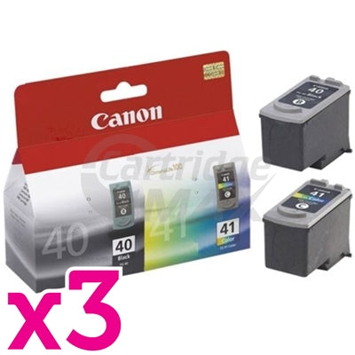 3 x Canon PG-40 & CL-41 Original Ink Twin Pack PG40CL41CP [3BK,3C]