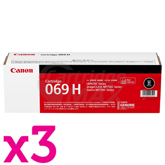 3 x Canon CART-069HB Black High Yield Original Toner Cartridge
