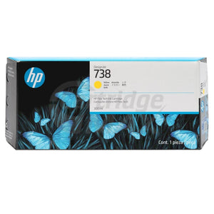 HP 738 Original Yellow 300ML DesignJet Ink Cartridge 676M8A
