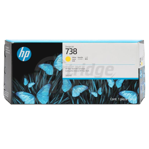 HP 738 Original Yellow 300ML DesignJet Ink Cartridge 676M8A