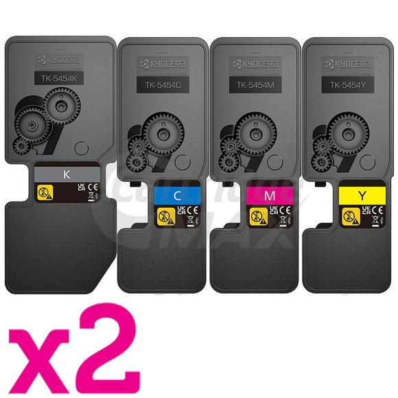 2 Sets of 4 Pack Original Kyocera TK-5454 Toner Cartridges ECOSYS PA2600cx, PA2600cwx [2BK,2C,2M,2Y]