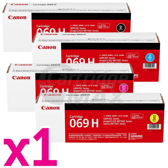 4 Pack Canon CART-069H High Yield Original Toner Cartridges Combo [1BK,1C,1M,1Y]