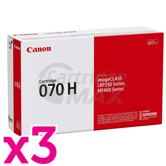 3 x Canon CART-070H Black Original High Yield Toner Cartridge