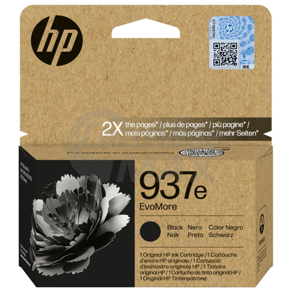 HP 937e EvoMore Original Black Ink Cartridge 4S6W9NA - 2,500 Pages