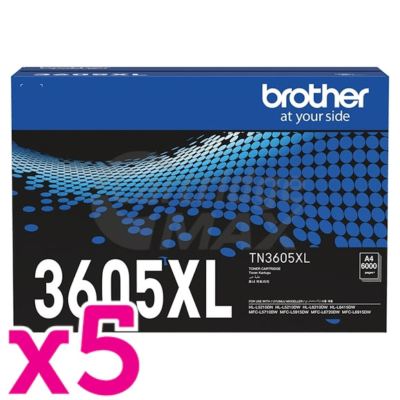 5 x Brother TN3605XL Original High Yield Toner Cartridge