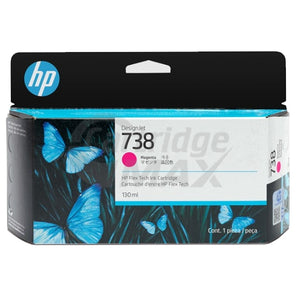 HP 738 Original Magenta 130ML DesignJet Ink Cartridge 498N6A