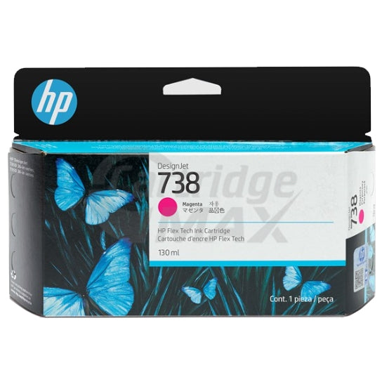 HP 738 Original Magenta 130ML DesignJet Ink Cartridge 498N6A