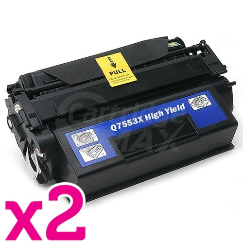 2 x HP Q7553X (53X) Generic Black Toner Cartridge - 7,000 Pages