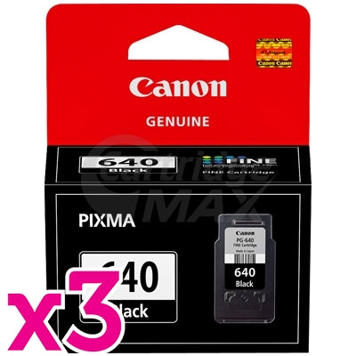 3 x Canon PG-640 Original Black Ink Cartridge
