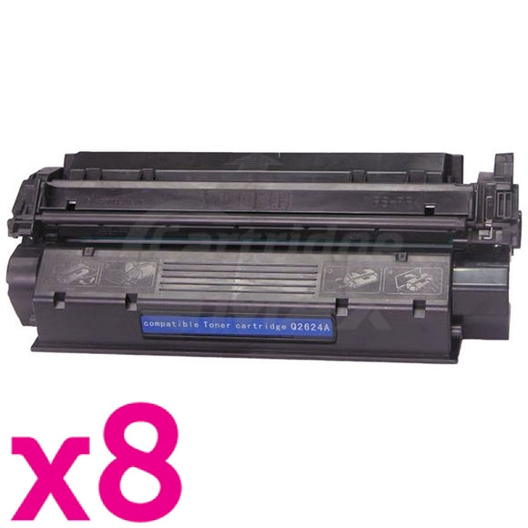 8 x HP Q2624A (24A) Generic Black Toner Cartridge - 2,500 Pages