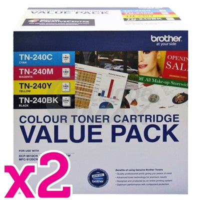 2 x Value Pack - Brother TN-240CL4PK Original Toner [2BK,2C,2M,2Y]