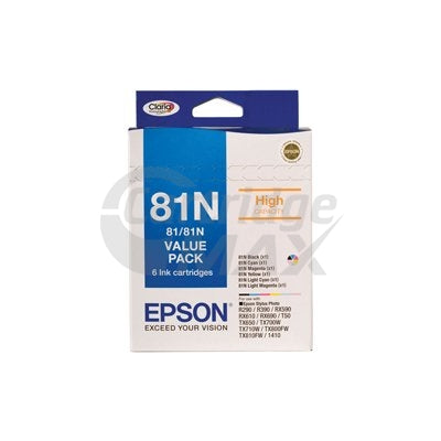 Value Pack - Original Epson T0811 81N HY Ink Cartridges [C13T111792] [1BK,1C,1M,1Y,1LC,1LM]