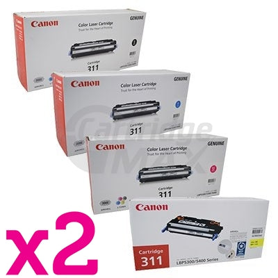 2 sets of 4 Pack Original Canon LBP 5360 (CART-311B,C,M,Y) Toner Cartridges [2BK,2C,2M,2Y]