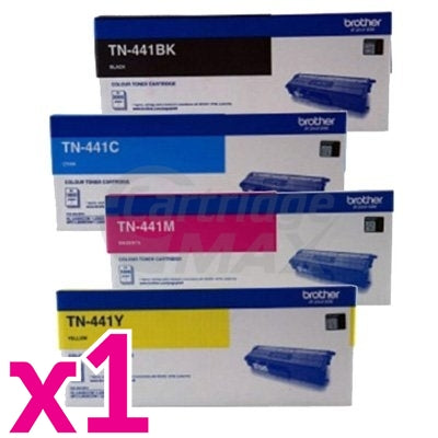 4-Pack Brother TN-441 Original Toner Combo [1BK,1C,1M,1Y]