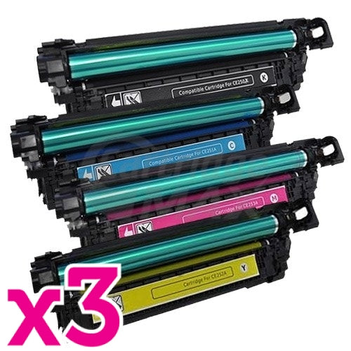 3 sets of 4 Pack HP CE250X-CE253A (504X/504A) Generic Toner Cartridges [3BK,3C,3M,3Y]