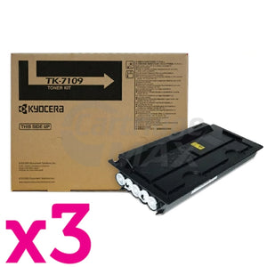 3 x Original Kyocera TK-7109 Black Toner TASKalfa 3010I - 20,000 Pages