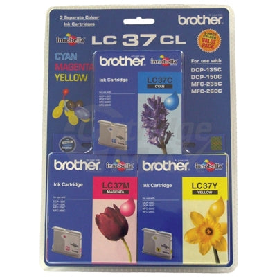 Original Brother LC-37CL3PK Colour Pack [C+M+Y] - 300 Pages each