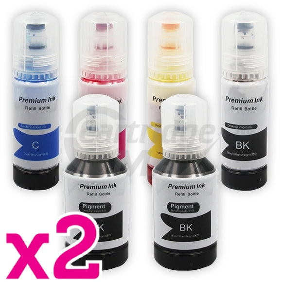 12-Pack Epson T512 Generic Ink Bottle Combo [4BK,2PBK,2C,2M,2Y]
