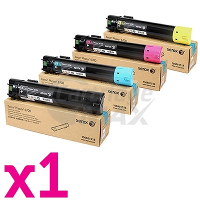 4 Pack Fuji Xerox Phaser 6700dn Original Toner Combo [1BK,1C,1M,1Y] - (106R01515-106R01518)
