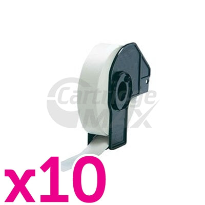 10 x Brother DK-11204 Generic Black Text on White Die-Cut Paper Label Roll 17mm x 54mm - 400 labels per roll