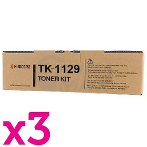 3 x Original Kyocera TK-1129 Black Toner Kit FS-1061DN, FS-1325MFP