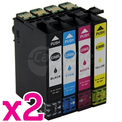 2 Sets of 4 Pack Epson 288XL Generic High Yield Inkjet Cartridges Combo [2BK,2C,2M,2Y]