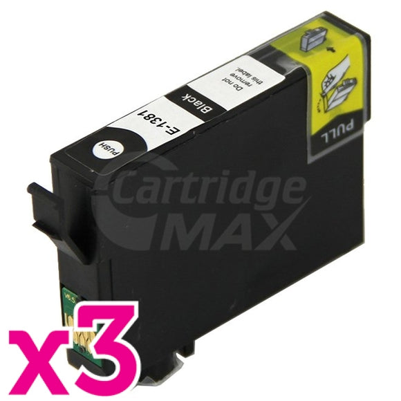 3 x Generic Epson 138 T1381 Black Ink Cartridge (C13T138192)