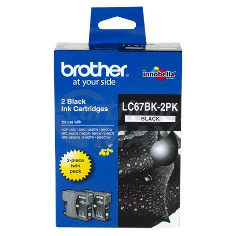 Original Brother LC-67BK2PK Black Twin Pack [2BK] - 450 Pages each