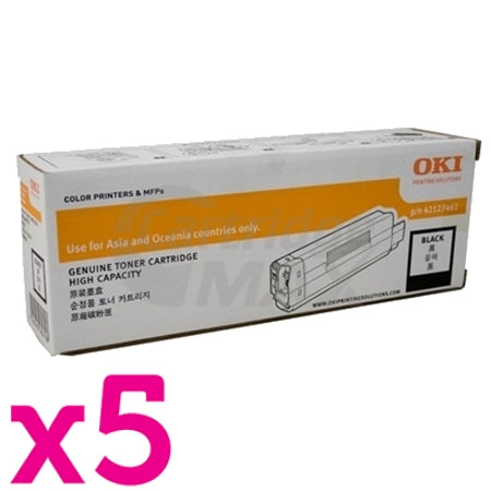 5 x OKI C612 Original Black Toner Cartridge (46507512)