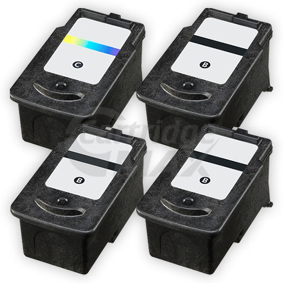 4-Pack Canon PG-640XL, CL-641XL Generic High Yield Ink Cartridge [3Black + 1Colour]