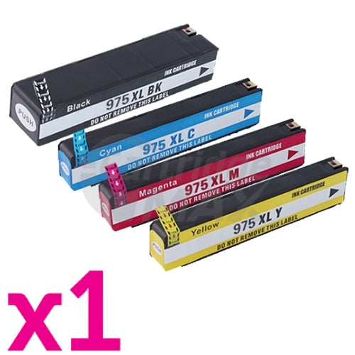 4 Pack HP 975X Generic High Yield Inkjet Combo L0S00AA - L0S09AA [1BK,1C,1M,1Y]