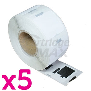 5 x Dymo SD11353 / S0722530 Generic Multi Purpose 2UP Label Roll 13mm x 25mm - 1,000 labels per roll