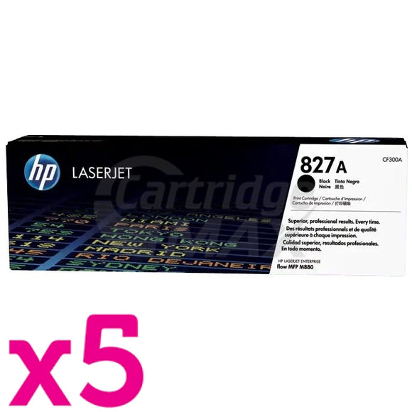 5 x HP CF300A (827A) Original Black Toner Cartridge - 29,500 Pages