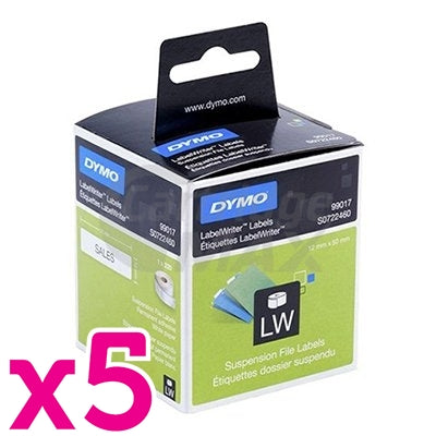 5 x Dymo SD99017 / S0722460 Original White Label Roll 12mm x 50mm - 220 labels per roll