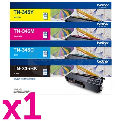 4-Pack Original Brother TN-346 High Yield Toner Combo [1BK,1C,1M,1Y]