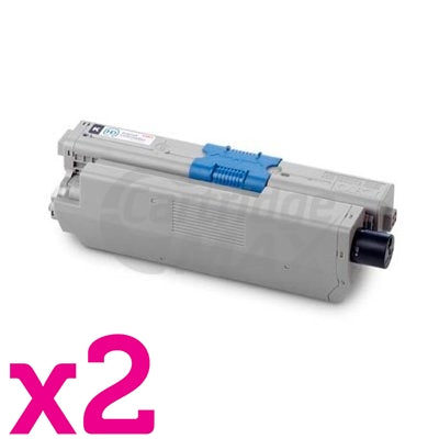 2 x Generic OKI C510,C530, MC561 Black Toner Cartridge (44469806)