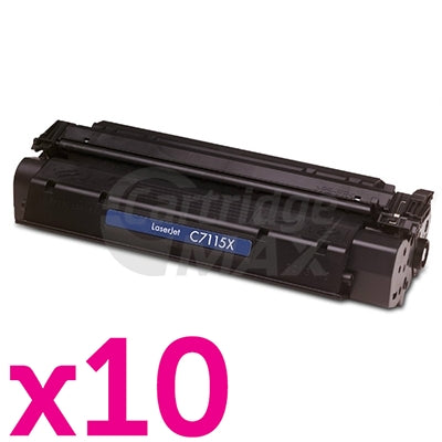 10 x HP C7115X (15X) Generic Black Toner Cartridge - 3,500 Pages