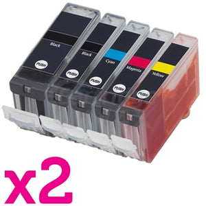 10-Pack Canon PGI-5BK, CLI-8BK/C/M/Y Generic Inkjet (with Chip) [2BK,2PBK,2C,2M,2Y]