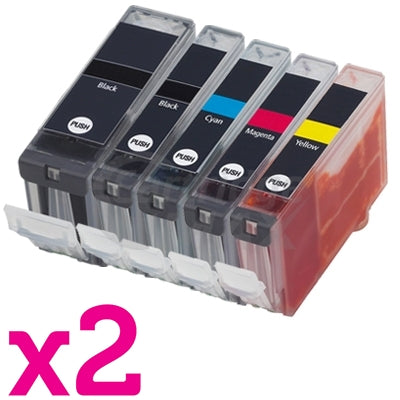 10-Pack Canon PGI-5BK, CLI-8BK/C/M/Y Generic Inkjet (with Chip) [2BK,2PBK,2C,2M,2Y]