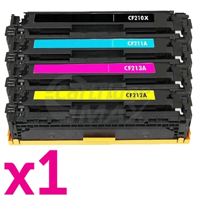 4 Pack HP CF210X-CF213A (131X / 131A) Generic Toner Cartridges [1BK,1C,1M,1Y]