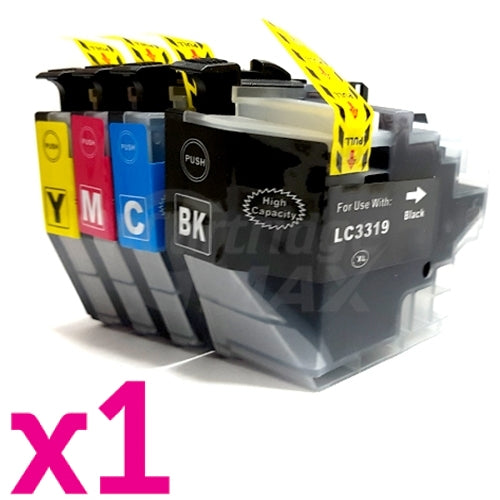 4 Pack Brother LC-3319XL Generic Ink Cartridges Combo (High Yield of Brother LC-3317) [1BK, 1C, 1M, 1Y]