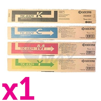 4 Pack Original Kyocera TK-8329 Toner Combo TASKalfa 2551ci [1BK,1C,1M,1Y]