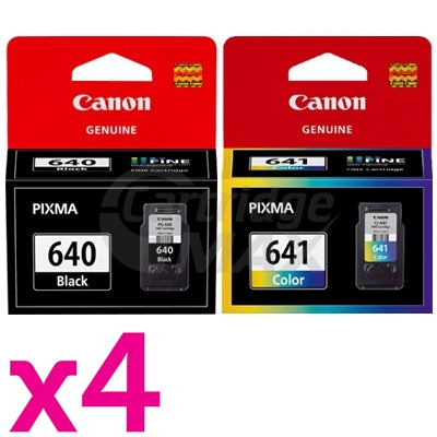 8-Pack Canon PG-640XL, CL-641XL Original High Yield Ink Cartridge [4Black + 4Colour]