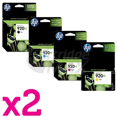 2 sets of 4 Pack HP 920XL Original High Yield Inkjet Cartridges CD972AA-CD975AA [2BK,2C,2M,2Y]