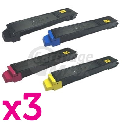 12 Pack Compatible TK-899 Toner Cartridges For Kyocera FS-C8020MFP, FS-C8025MFP, FS-C8520MFP, FS-C8525MFP [3BK,3C,3M,3Y]