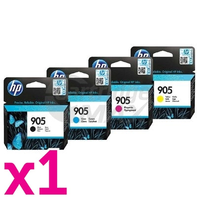 4 Pack HP 905 Original Standard Inkjet Combo T6M01AA, T6L89AA - T6L97AA [1BK,1C,1M,1Y]