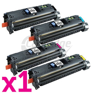 4 Pack HP Q3960A-Q3963A (122A) Generic Toner Cartridges [1BK,1C,1M,1Y]