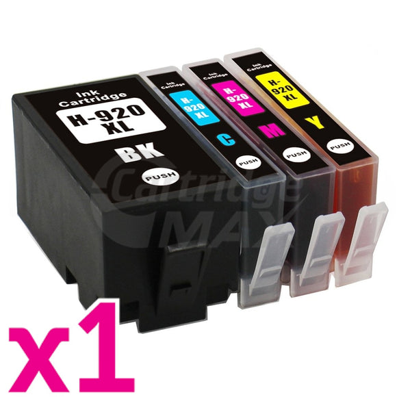 4 Pack HP 920XL Generic High Yield Inkjet Cartridges CD972AA-CD975AA [1BK,1C,1M,1Y]