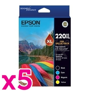 5 x Epson 220XL Original High Yield Ink Value Pack [C13T294692] [5BK,5C,5M,5Y]